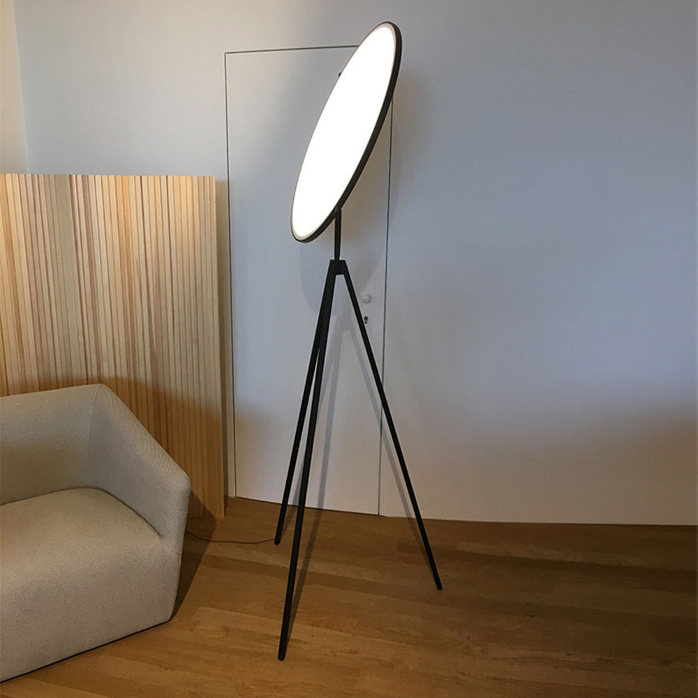 Salgado Ronde LED Vloerlamp Zwart Wit Metaal Eetkamer Woonkamer