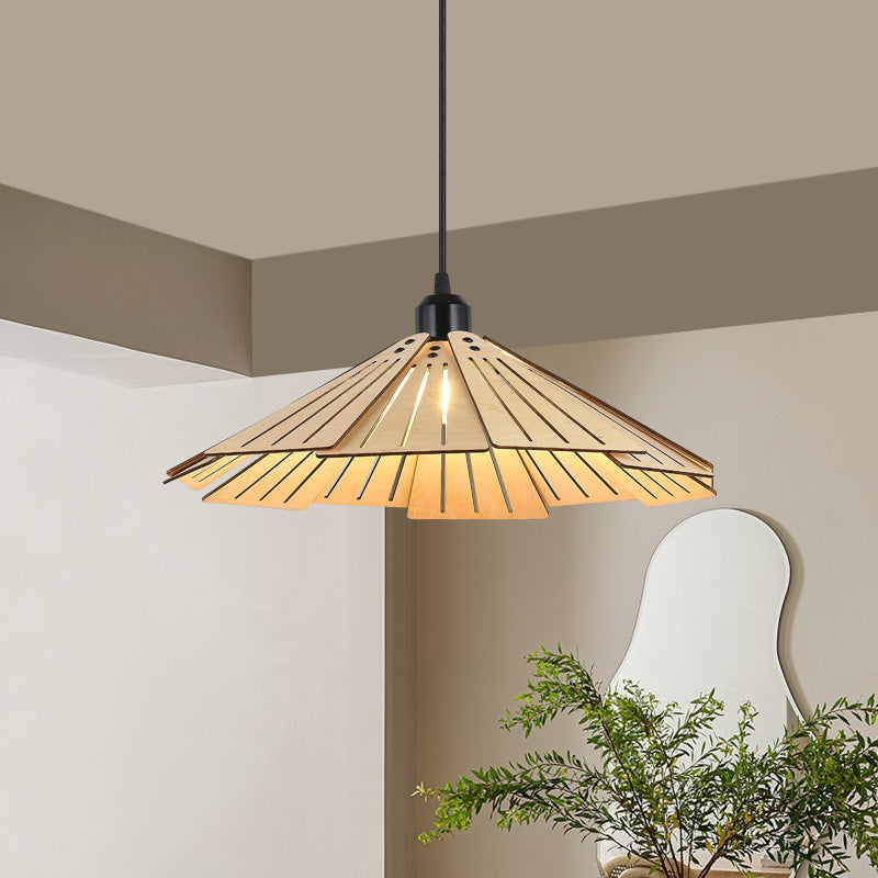 Muto Retro LED Hanglampen Bruin Geel Metaal Hout Woonkamer