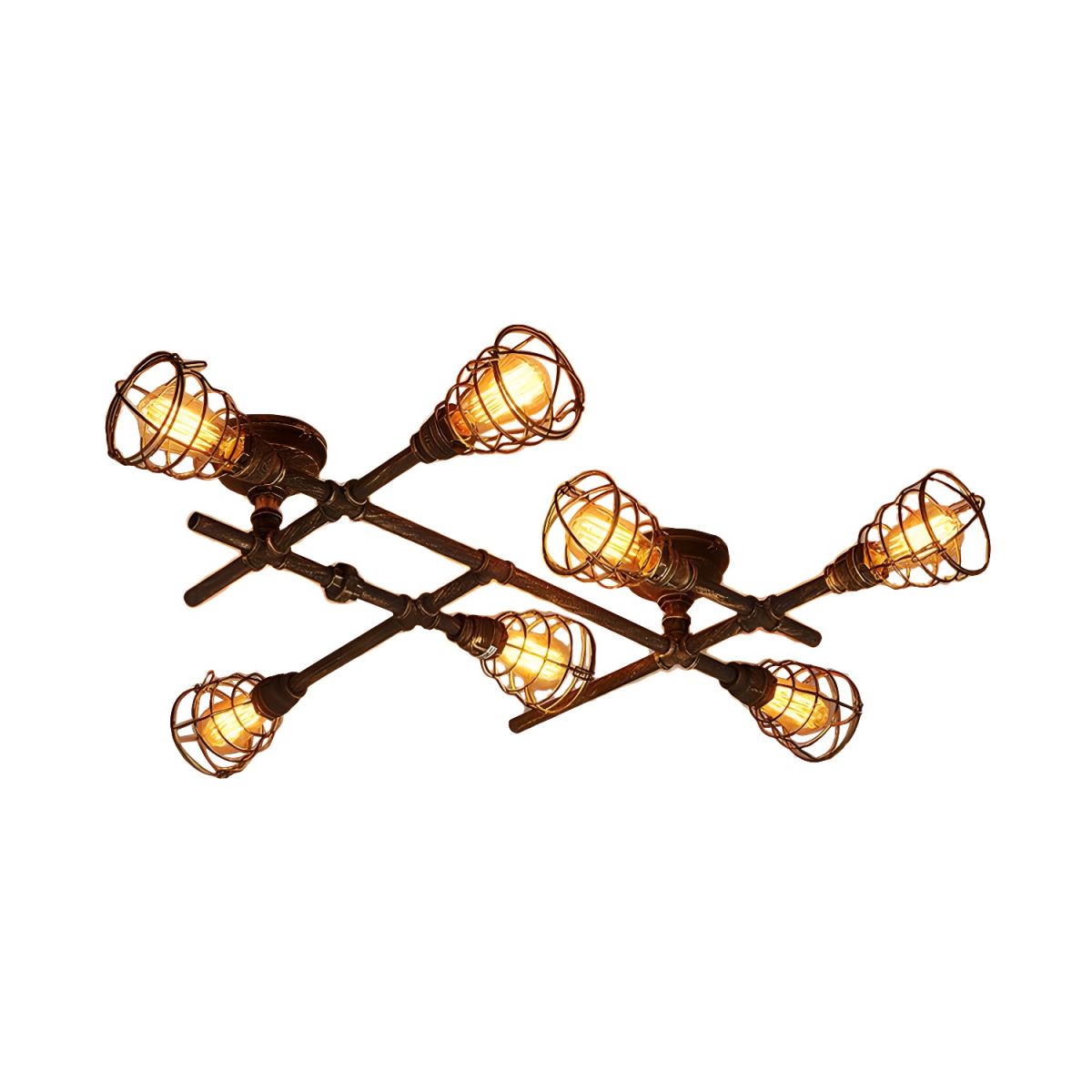 Alessio Industriële Design Multi-inbouw Plafondlamp Woonk/Eetkamer Messing