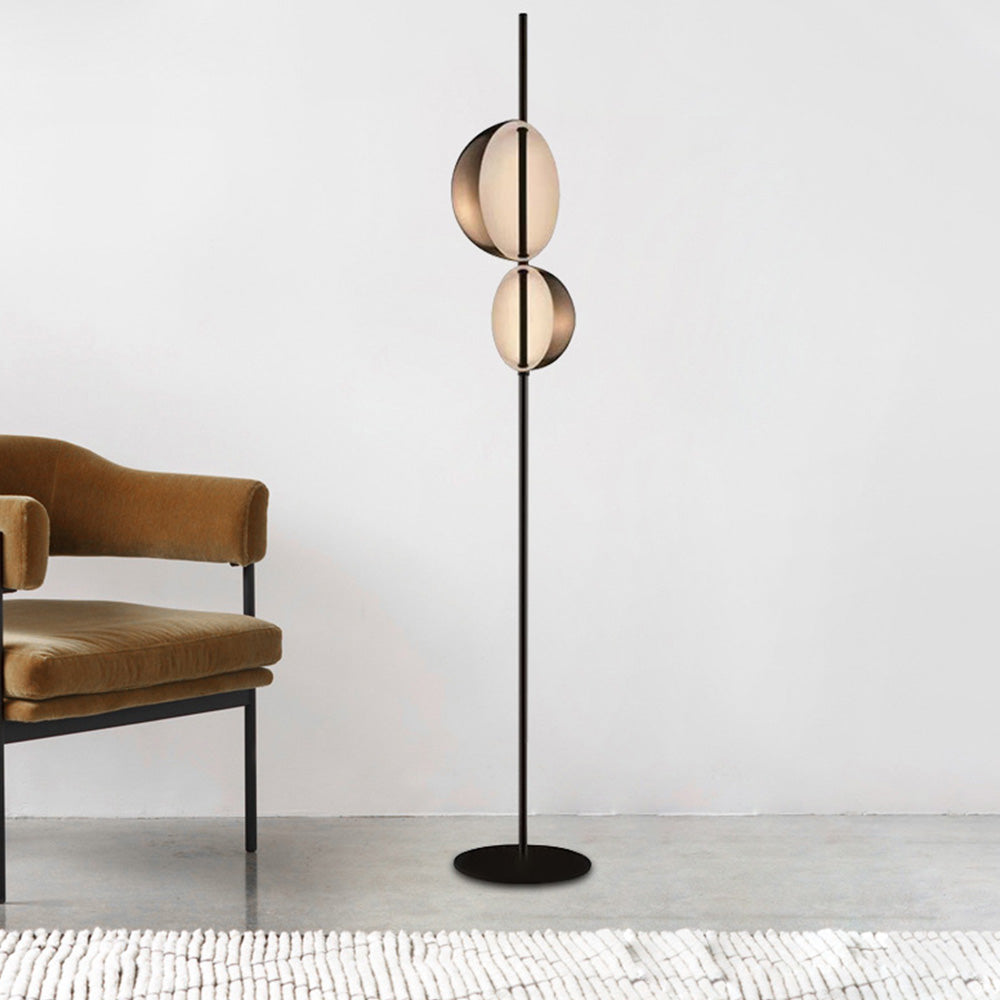 Salgado Ronde Design LED Vloerlamp Zwart Goud Metaal Slaapkamer
