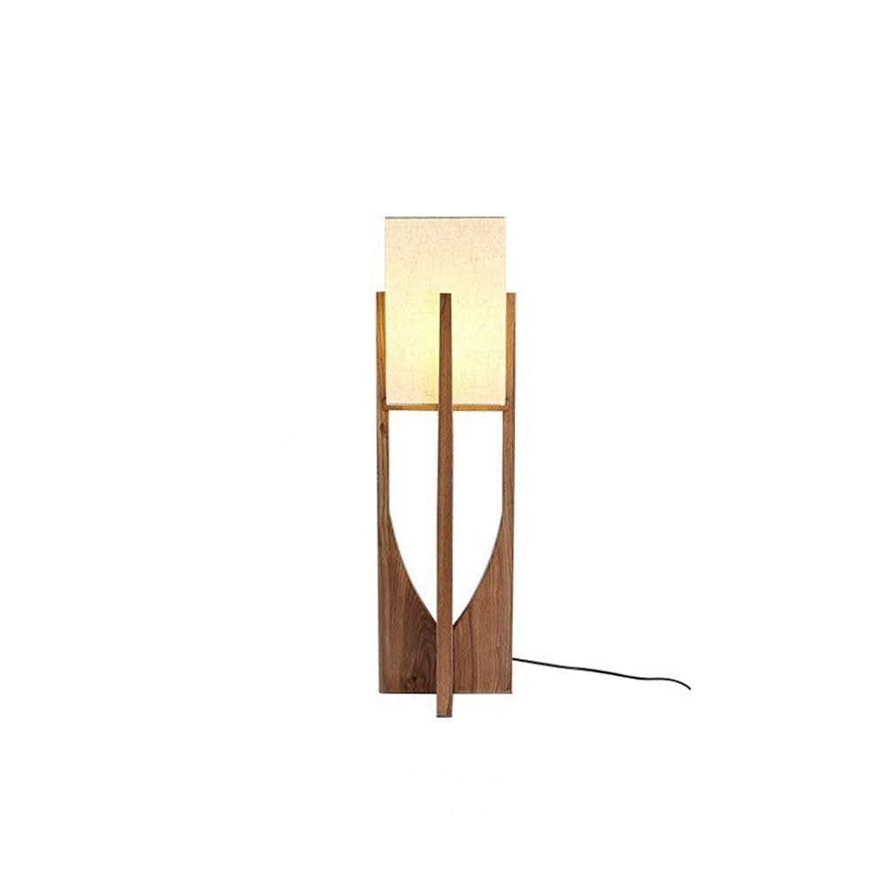 Ozawa Design Rechthoekig Blok LED Vloerlamp Walnoot Hout Woonkamer/Eetkamer