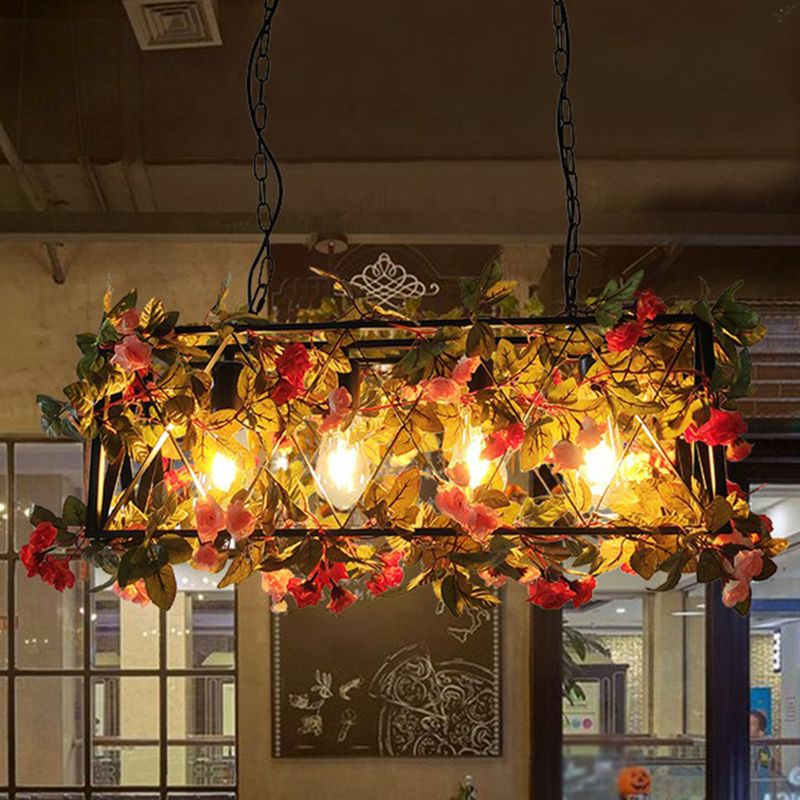 Nest Retro LED Hanglamp Kunstplanten Groen Slaapkamer Woonkamer