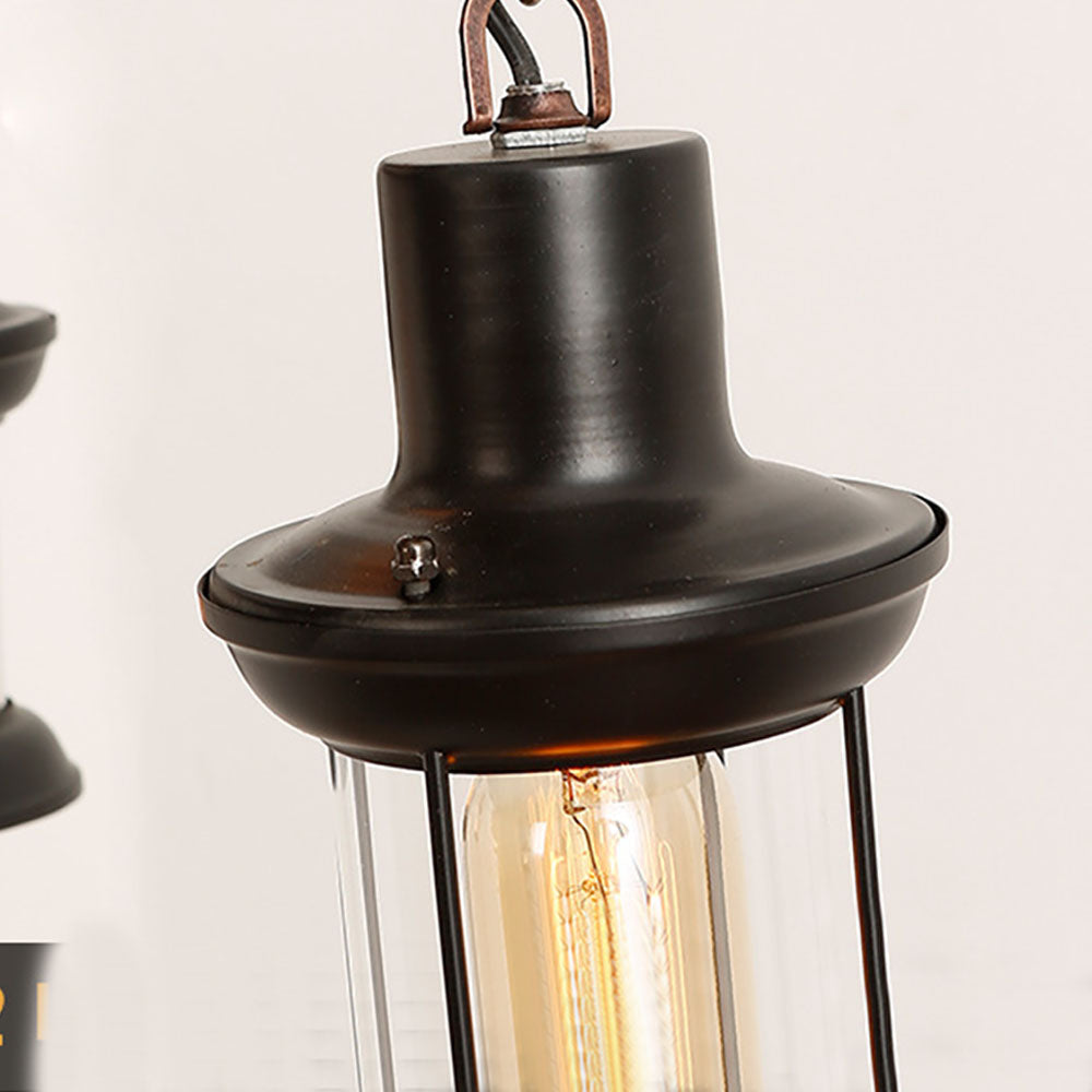 Austin Retro 14 Lantern Wood/Metal Chandelier