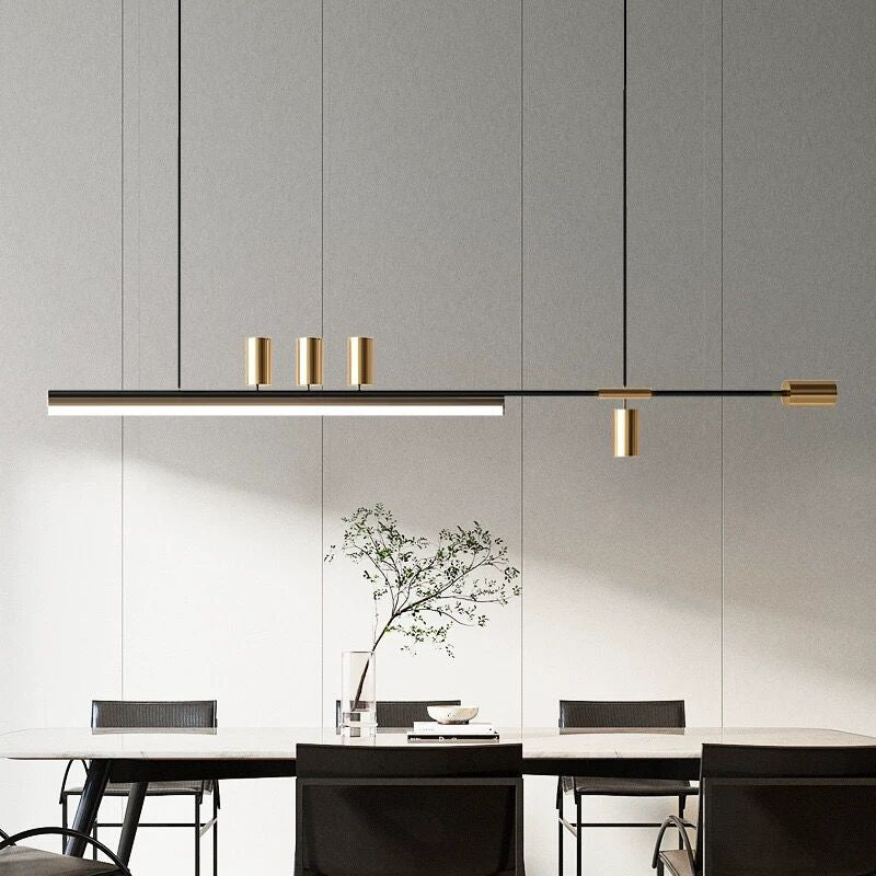 Freja Modern Lang LED Hanglampen Zwart Metaal Eetkamer Ruimte