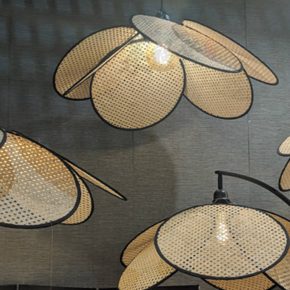 Ritta Design LED Vloerlamp Zwart Metaal Rotan Eetkamer Woonkamer