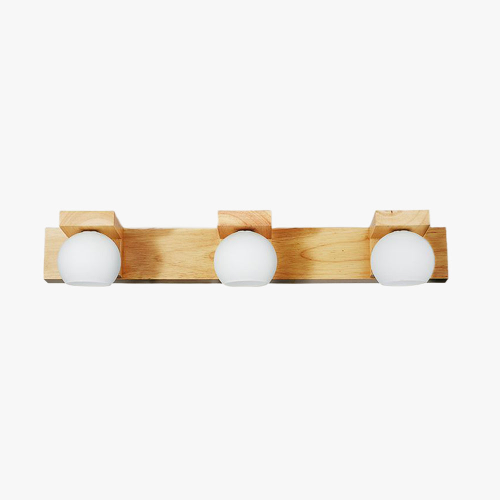 Ozawa Modern Spiegel LED Wandlamp Hout Glas Metaal Badkamer