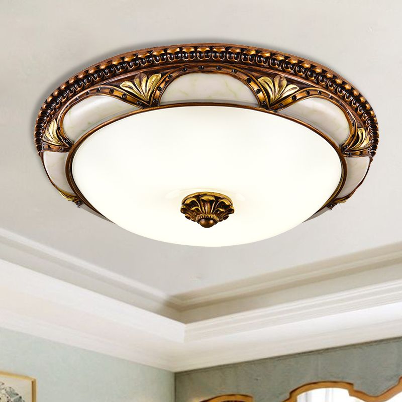 Alessio Floral Retro Inbouw Plafondlamp Antiek Messing Slaapk/Woonkamer
