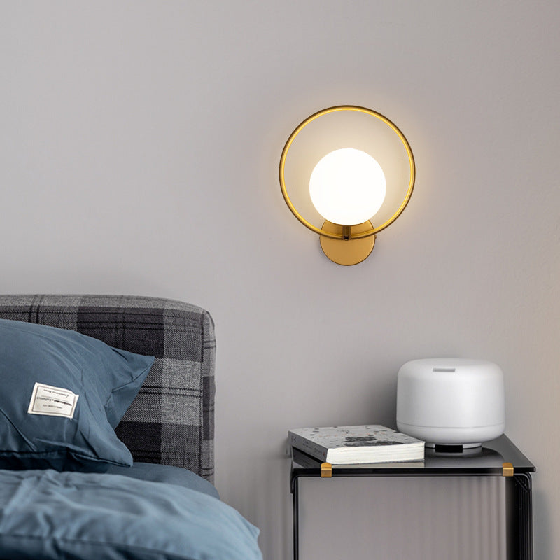 Valentina Moderne LED Indoor Wandlampen Zwart/Goud Glas Slaapkamer Hal