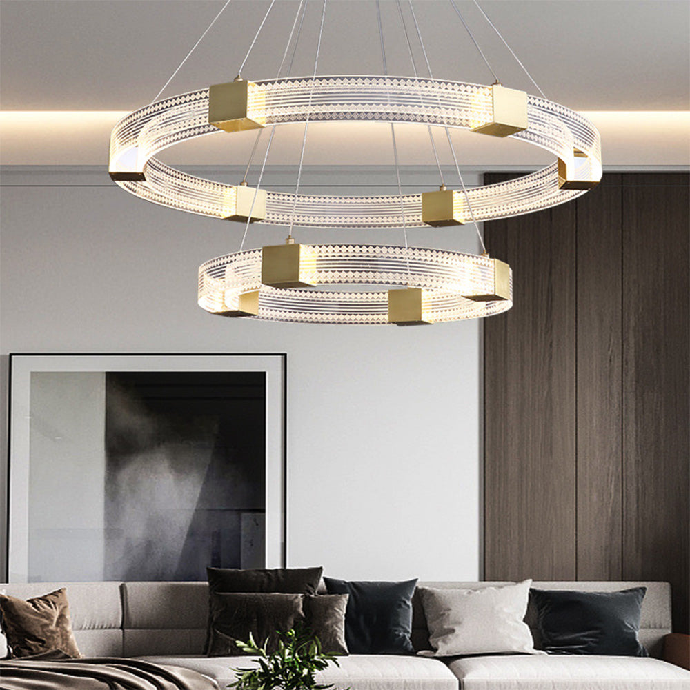 Evette Modern Ronde/Ovaal LED Hanglamp Acryl/Metaal Goud Slaap/Woon/Eetkamer