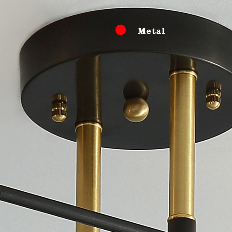 Valentina Moderne LED Plafondlamp Zwart Metaal/Glas Slaapkamer