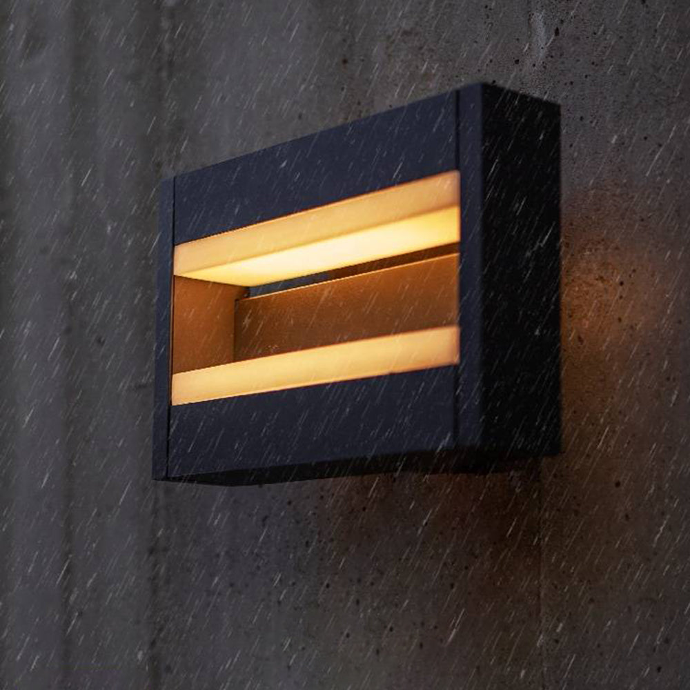 Orr Moderne LED Kubus Buitenlamp Sensor Metaal Zwart Tuin/Stoeprand/Balkon