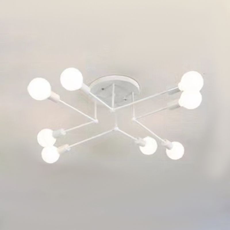Valentina Industrieel LED Plafondlamp Zwart Witte Metaal Slaapkamerm