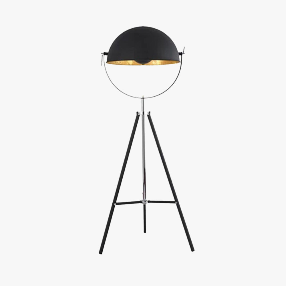 Salgado Industrie Bol LED Vloerlamp Zwart Metaal Hout Woonkamer