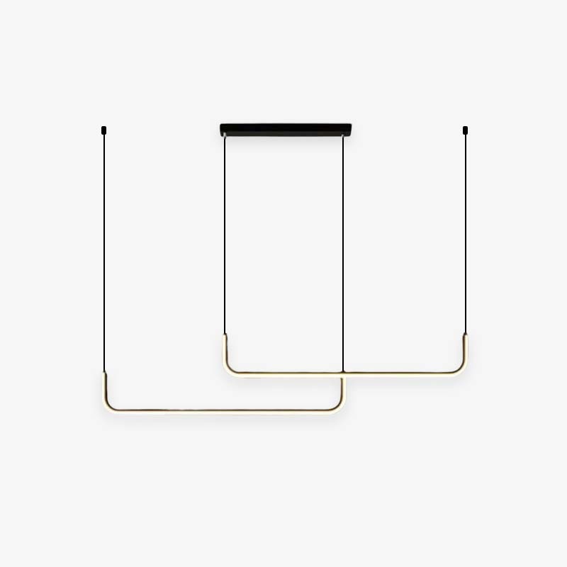 Edge Design Lijn LED Hanglamp Zwart/Goud Metaal/Silicone Slaap/Eet/Woonkamer
