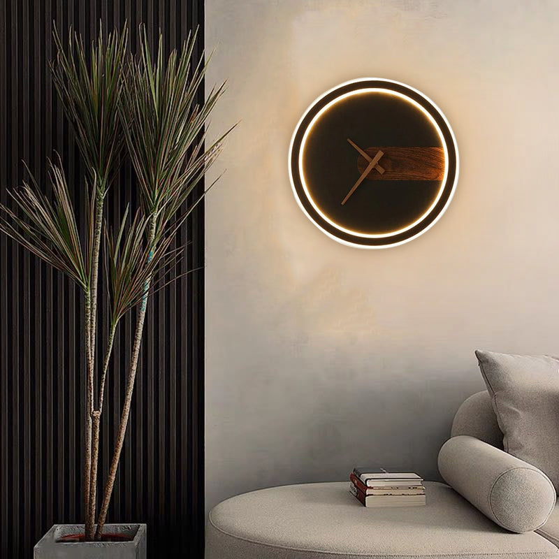 Nielsen Modern Klok LED Wandlamp Metaal/Silicagel Wit/Zwart/Goud Slaap/Woon/Eetkamer
