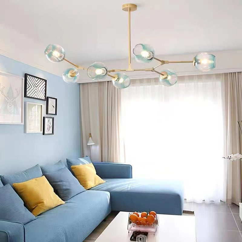 Valentina Moderne Bubbel LED Hanglamp Metaal/Glas Zwart/Goud Woonkamer/Slaapkamer