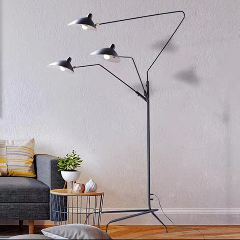 Schmitt Grote LED Vloerlampen Zwart Metaal Woonkamer Studiekamer