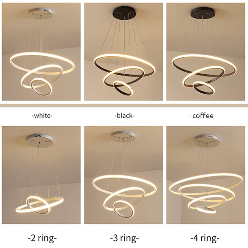 Arisha Moderne LED Hanglampen Wit Buitenste Verlicht 2/3/4 Ringen