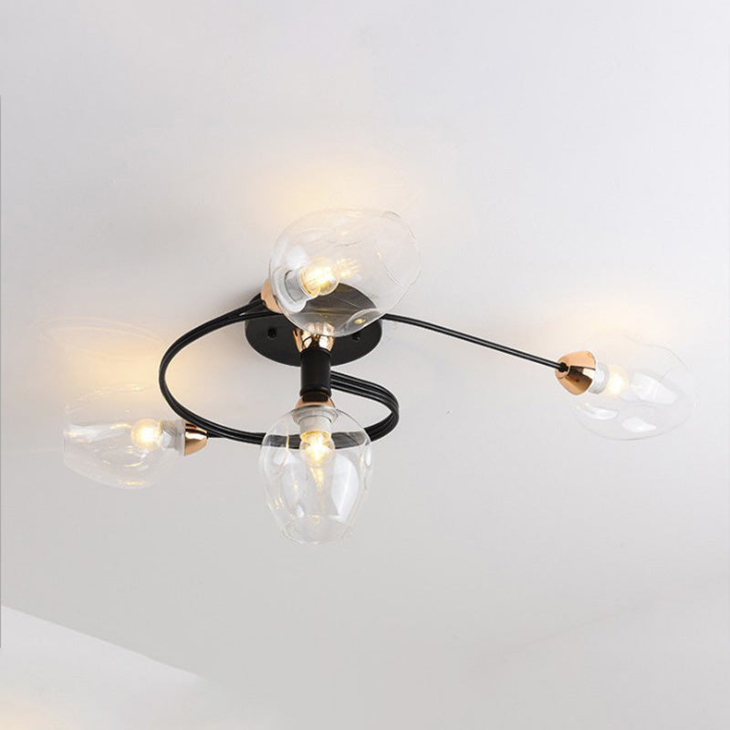 Valentina Moderne Mooi LED Plafondlampen Stijlvol Zwart Metaal/Glas Slaapkamer