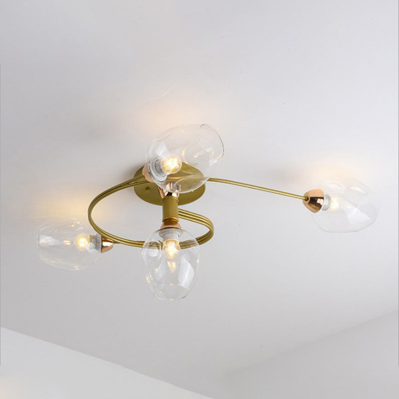 Valentina Moderne Mooi LED Plafondlampen Stijlvol Zwart Metaal/Glas Slaapkamer