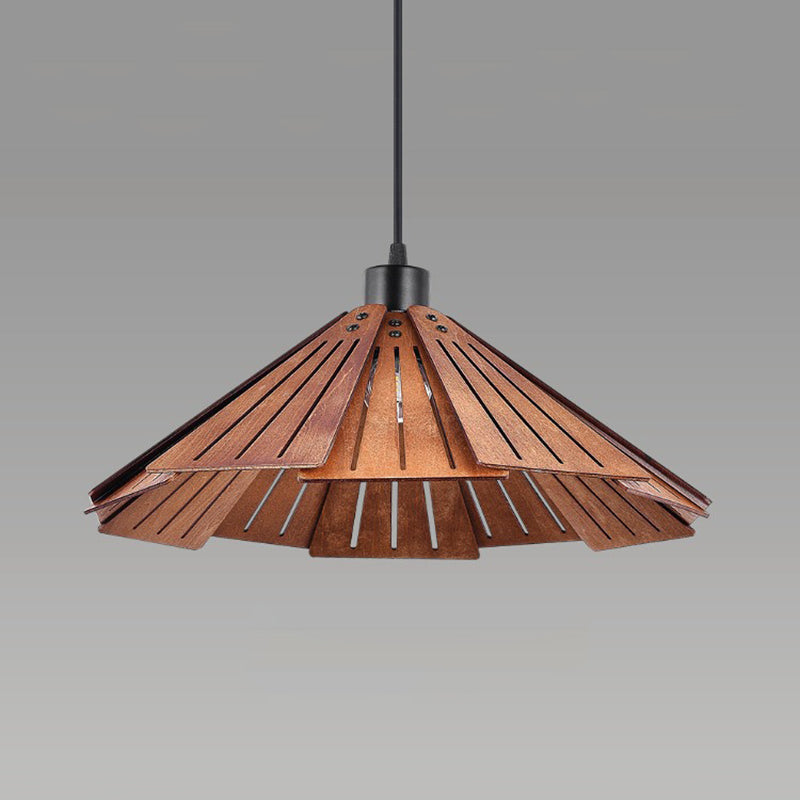 Muto Retro LED Hanglampen Bruin Geel Metaal Hout Woonkamer