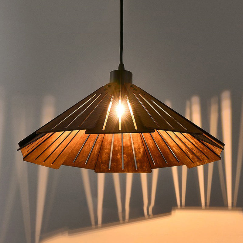 Muto Retro LED Hanglampen Bruin Geel Metaal Hout Woonkamer