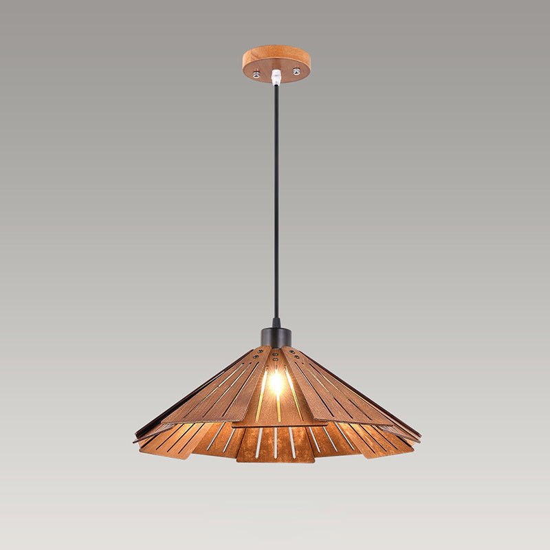 Muto Retro LED Hanglampen Bruin Geel Metaal Hout Woonkamer