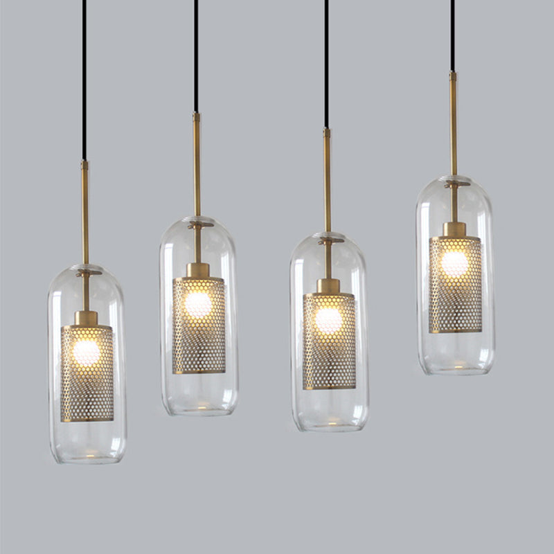 Oneal Retro Ronde LED Hanglampen Gouden Metaal Glas Woonkamer