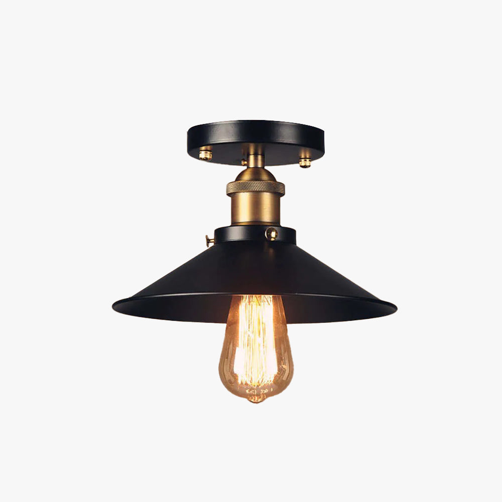 Alessio Industriele Vintage LED Plafondlamp Zwart Metaal Eetkamer