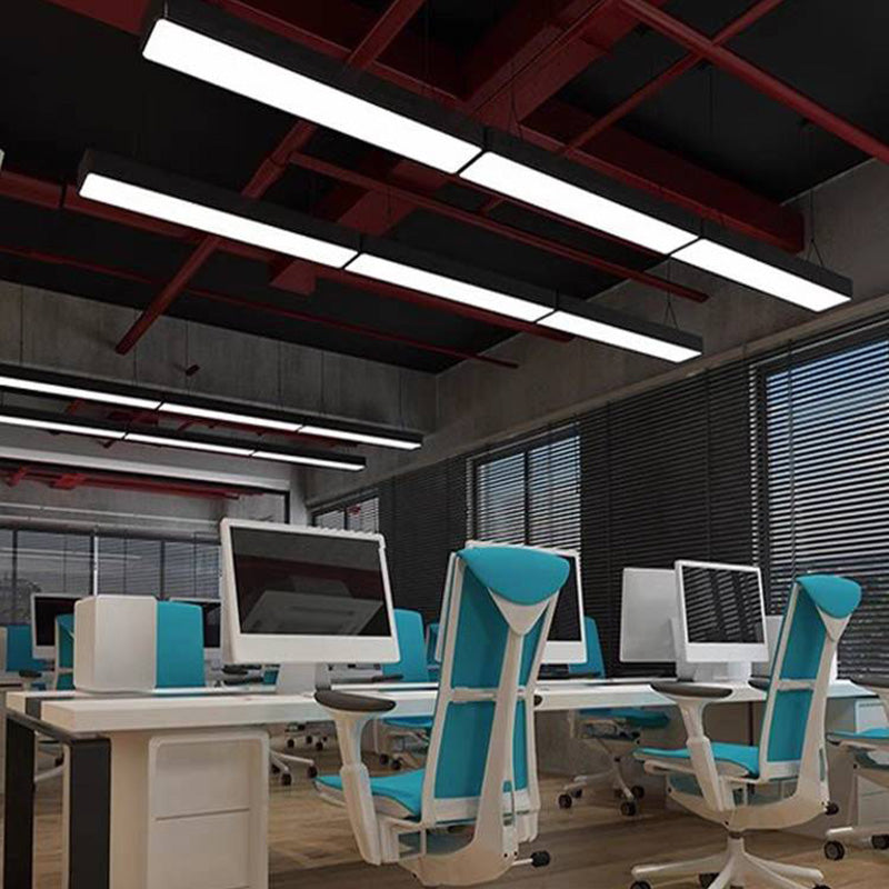 Edge Minimalistische Industriele LED Hanglamp Zwart Woonkamer Acryl