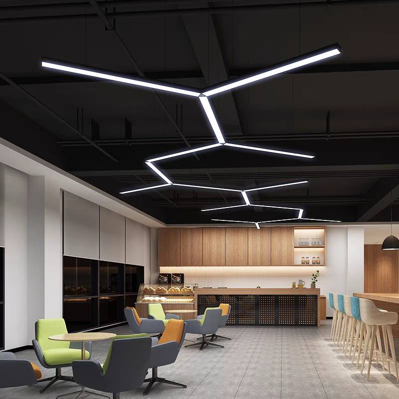 Edge Minimalistische Industriele LED Hanglamp Zwart Woonkamer Acryl