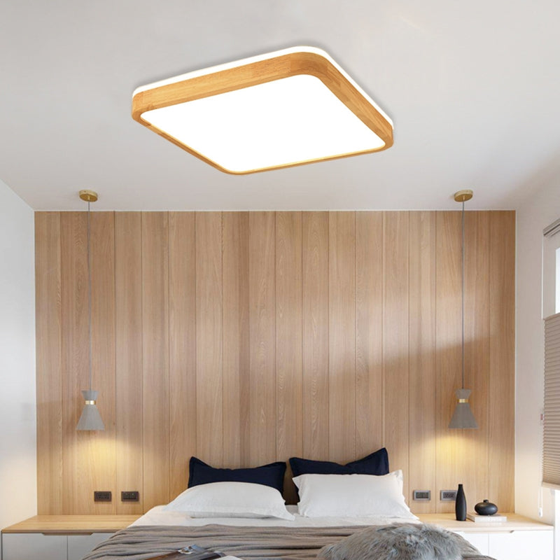 Ozawa Design Ronde LED Plafondlamp Hout Glas Woonkamer Slaapkamer