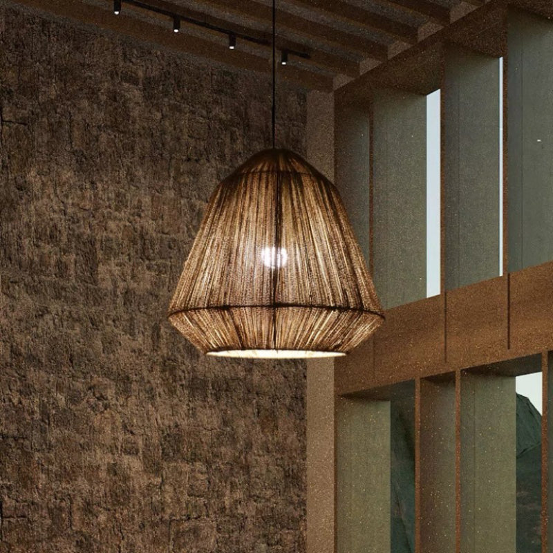Alessio Retro Design Loom LED Hanglamp Bruin Slaapkamer Woonkamer