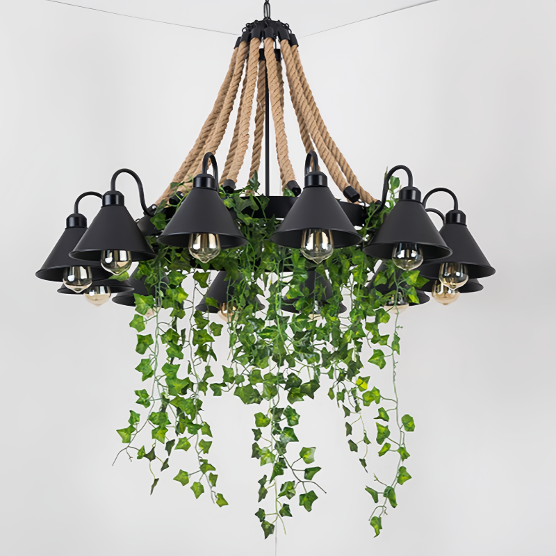 Vireo Retro LED Kroonluchters Zwart Metaal Restaurant/Bar/Woonkamer