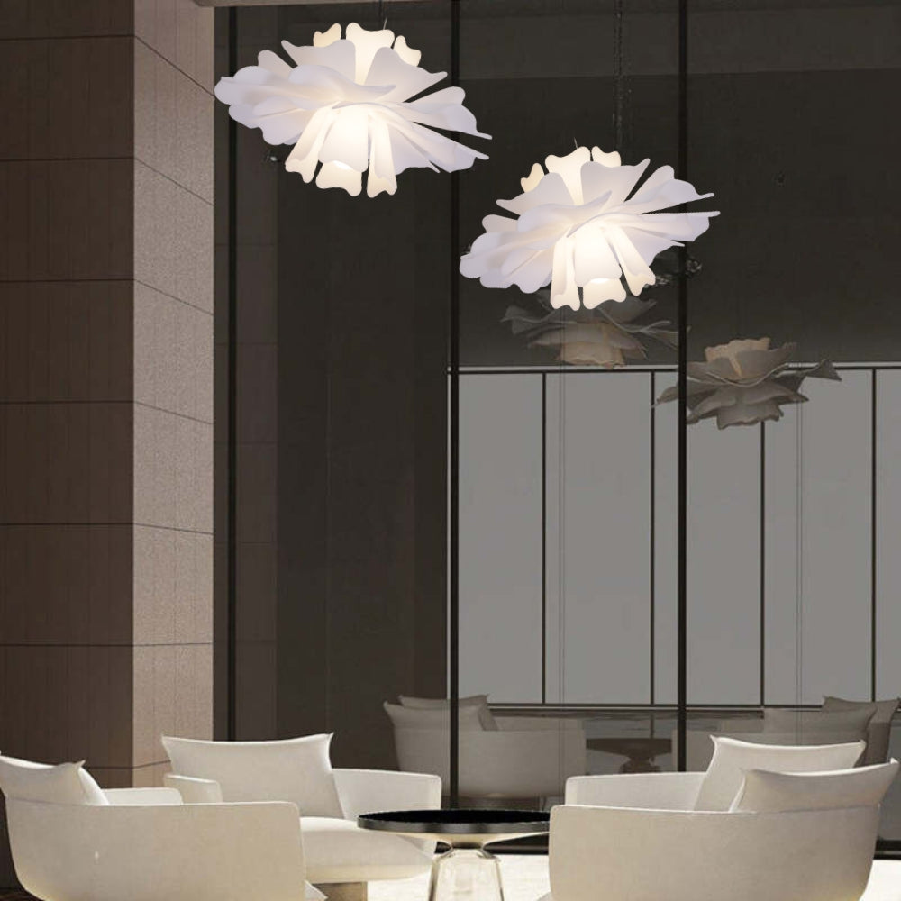 Bella Moderne Design Hanglamp Bloem Wit Metaal Woonkamer Slaapkamer