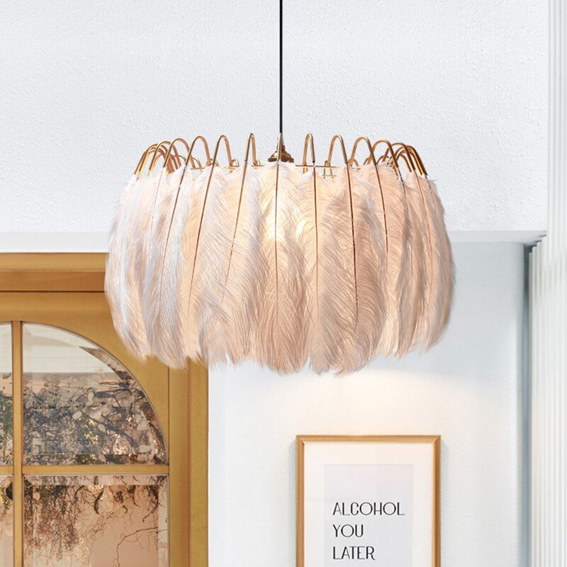 O'Moore Moderne Crown Shaped Hanglampen Zwart/Wit Metaal Veren Slaapkamer