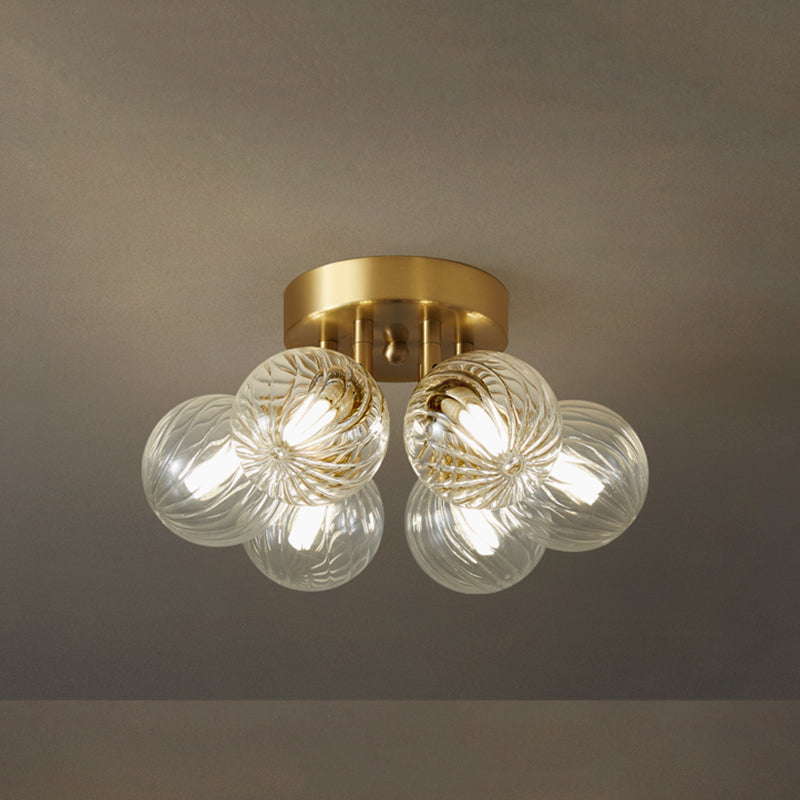 Valentina Design Bollen LED Plafondlampen Wit/Goud Messing/Glas Slaapkamer