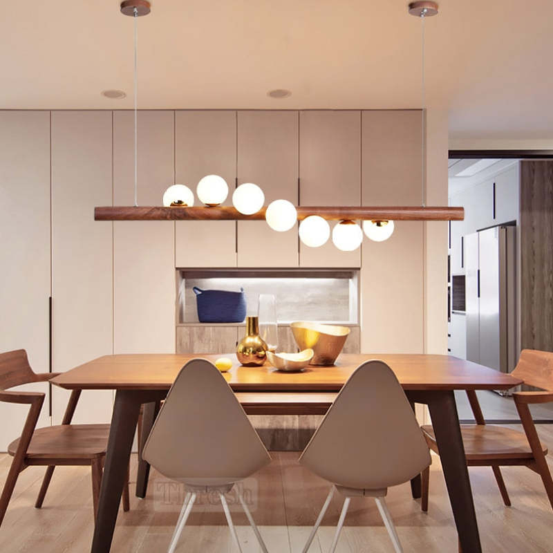 Valentina Hanglampen Bubble, Houten & Glas