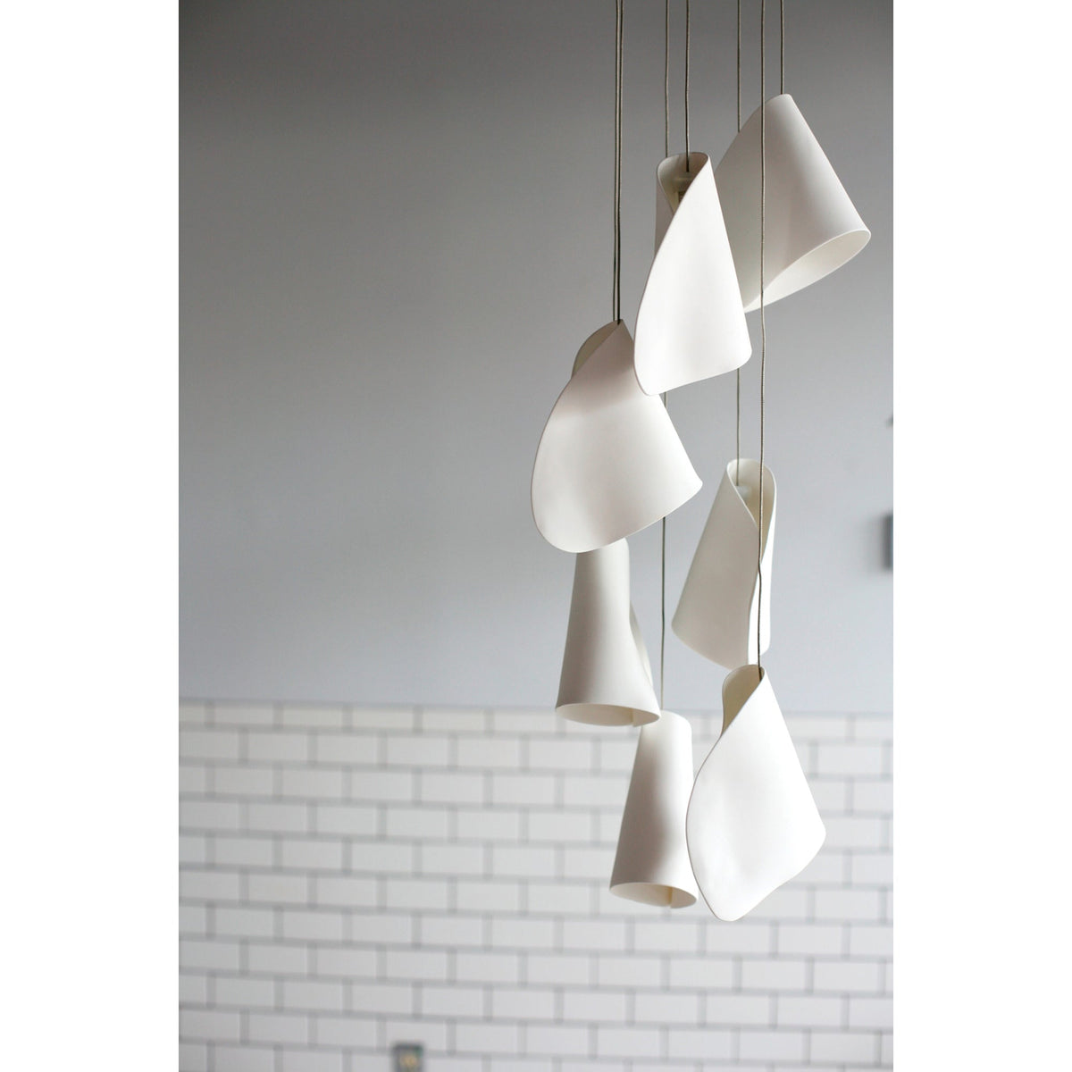 Olshaion Geometrische hanglamp van keramiek