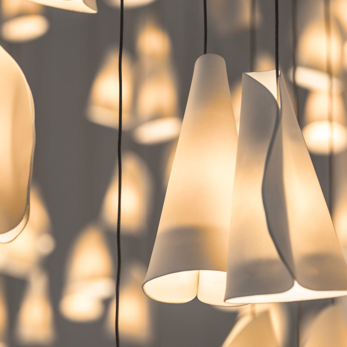 Olshaion Geometrische hanglamp van keramiek