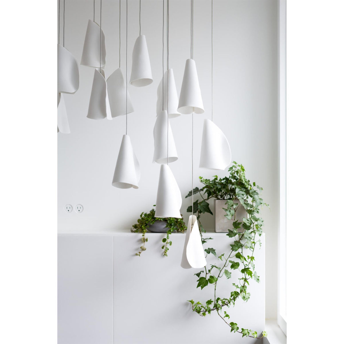 Olshaion Geometrische hanglamp van keramiek