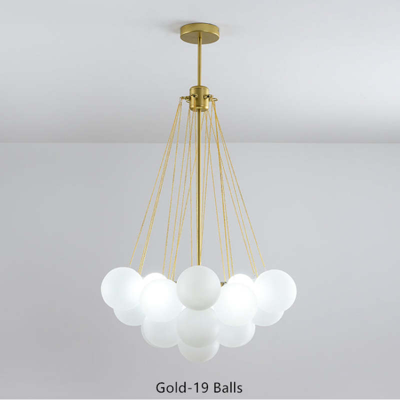 Valentina Design Bol LED Hanglamp Metaal/Glas Zwart/Goud Slaap/Eet/Woonkamer