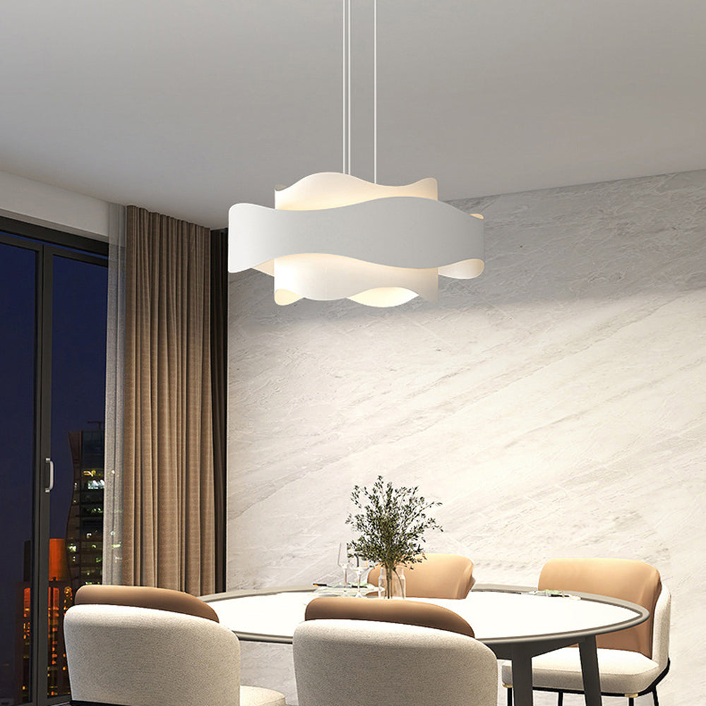 Bella Art Deco Bloemvorm Metalen Hanglamp, Wit, Woonk/Eetk/ Slaapkamer
