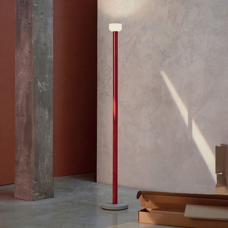 Avi Minimalistisch LED Vloerlampen Zwart Wit Geel Metaal Glas
