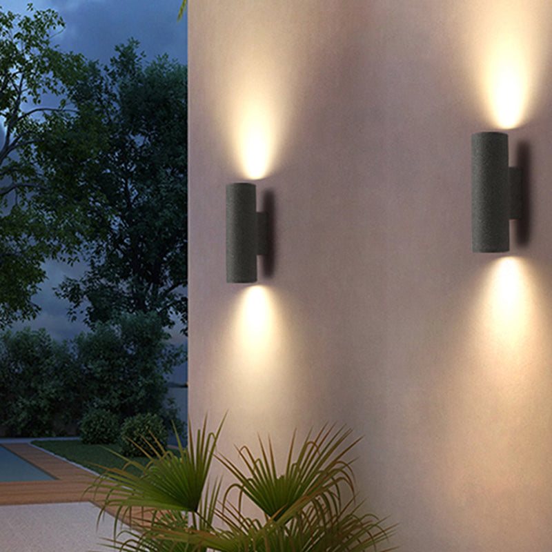 Orr Buiten Wandlampen Dubbel-Hoofded Zwart Wit Cement Tuin