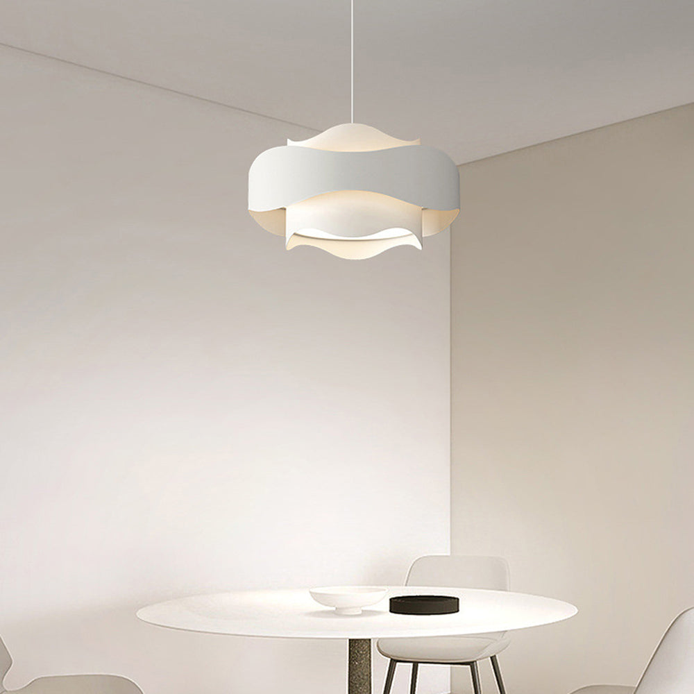 Bella Art Deco Bloemvorm Metalen Hanglamp, Wit, Woonk/Eetk/ Slaapkamer