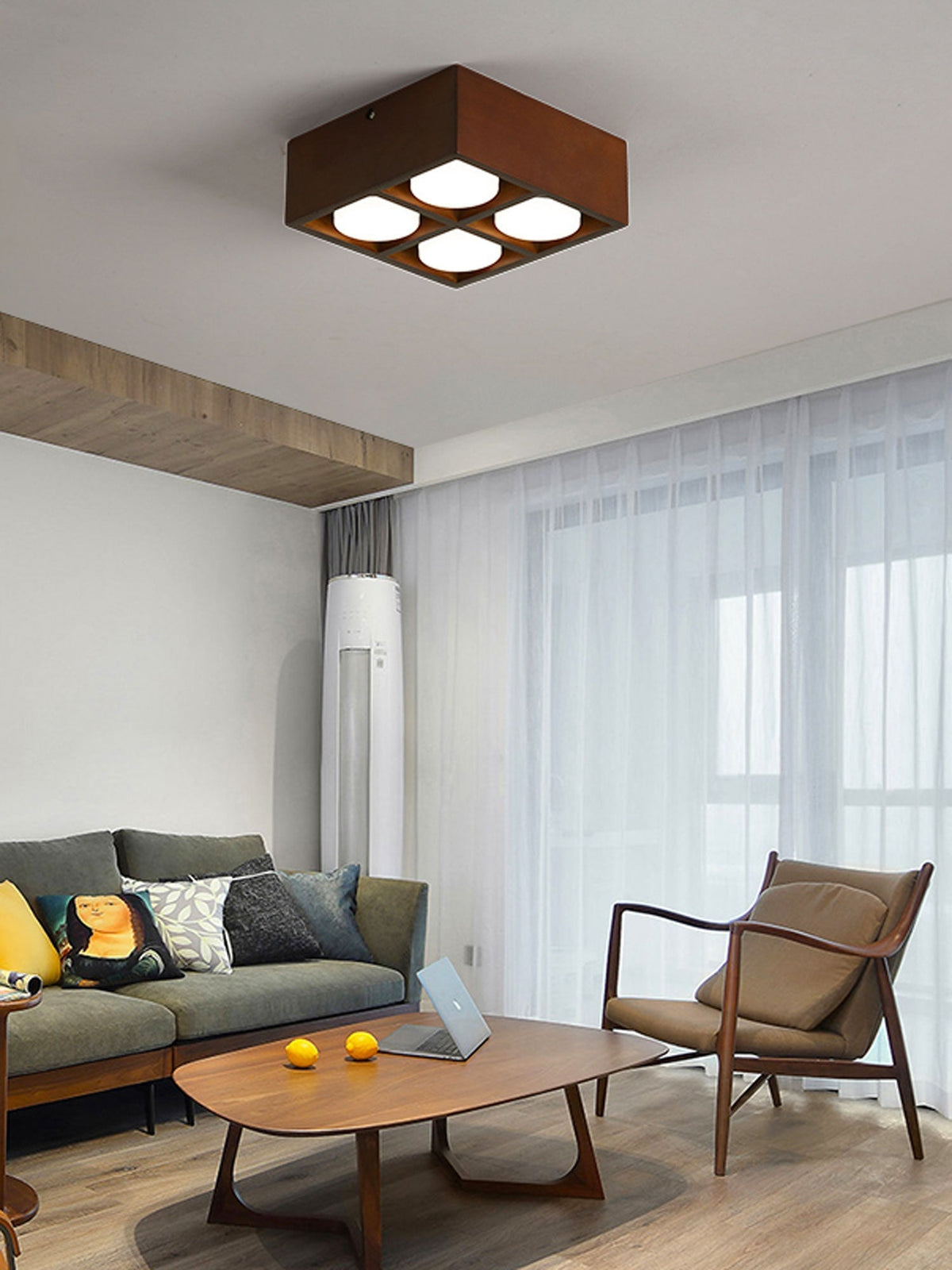 Eliza Minimalistisch Hout Plafondlamp