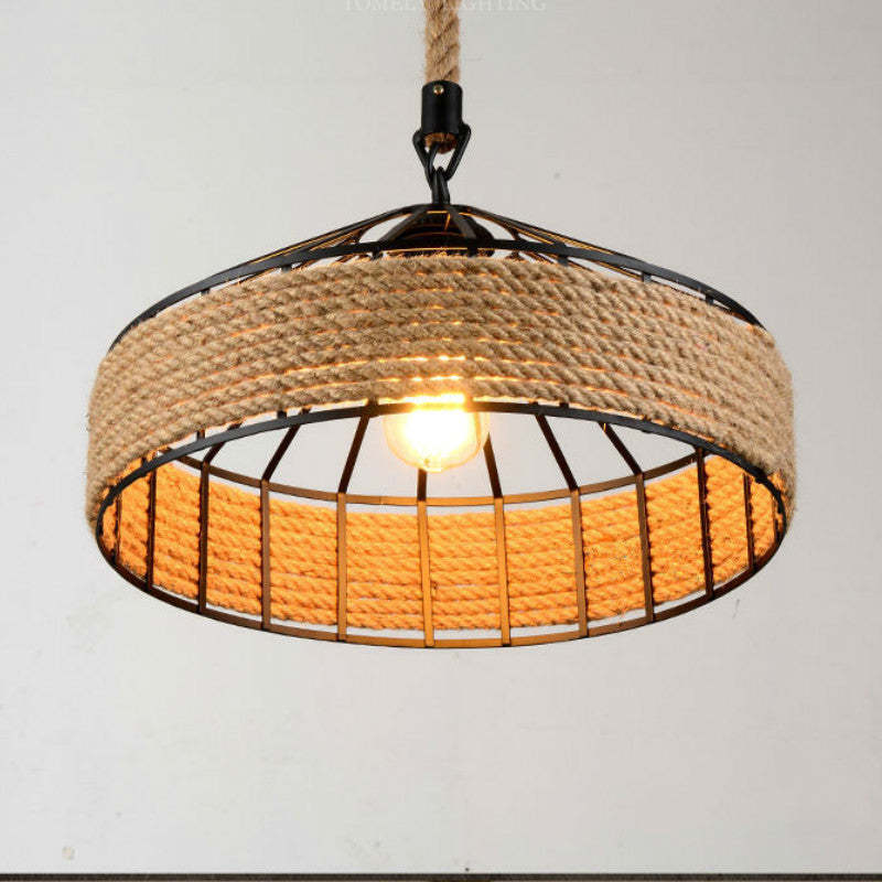 Alessio Retro LED Hanglampen Bruin Metaal Touw Eetkamer Slaapkamer