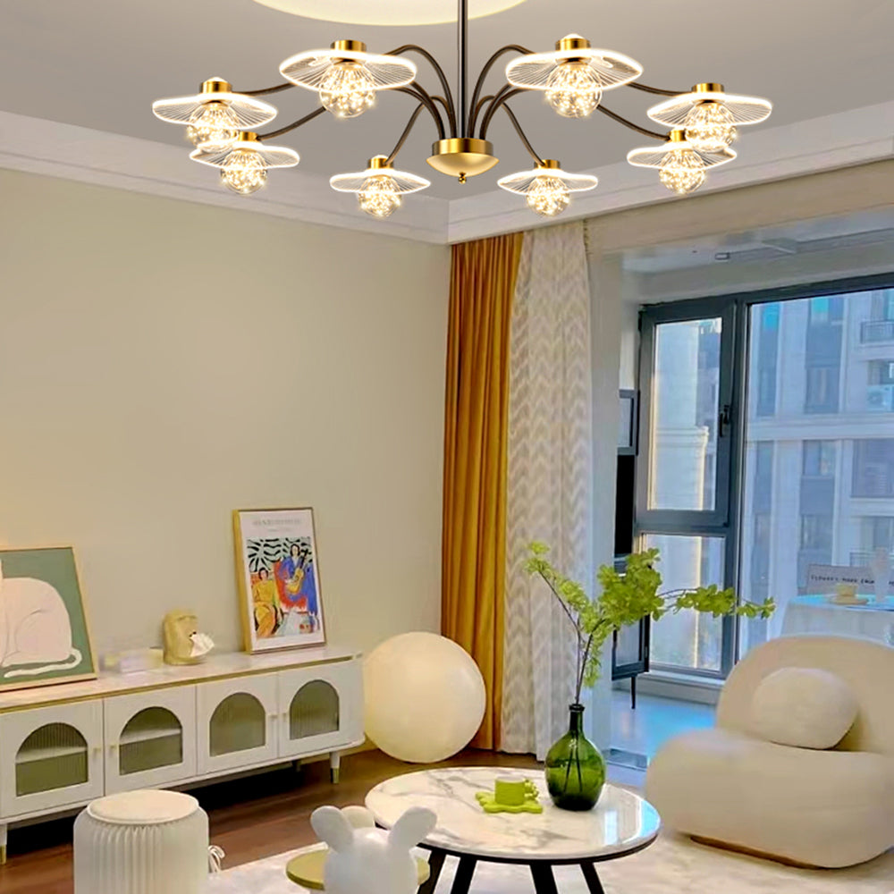 Carins Moderne Geblazen LED Hanglamp Metaal/Acryl/Glas Woonkamer