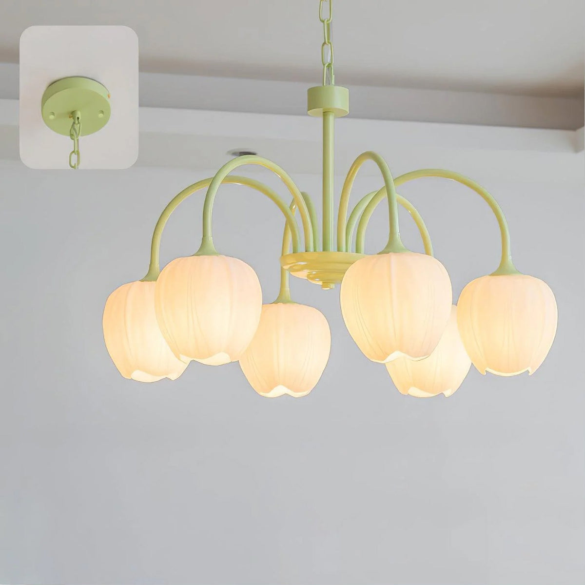 Eiraine kroonluchter Tulip Matcha glas